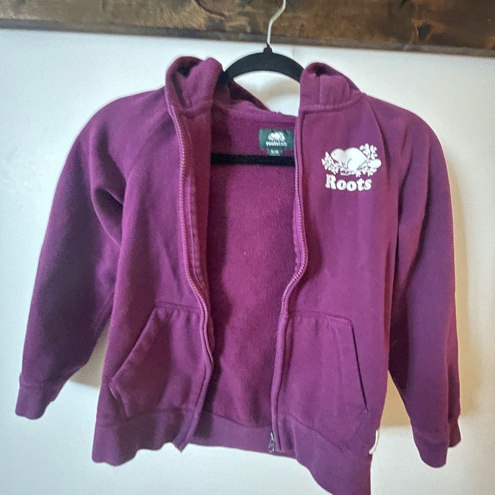 Roots Purple Zip-Up Hoodie Sweatshirt